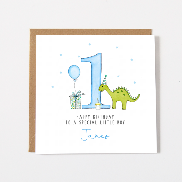 Personalised Dinosaur Boys Birthday Card, 1st, 2nd, 3rd, 4th, 5th
